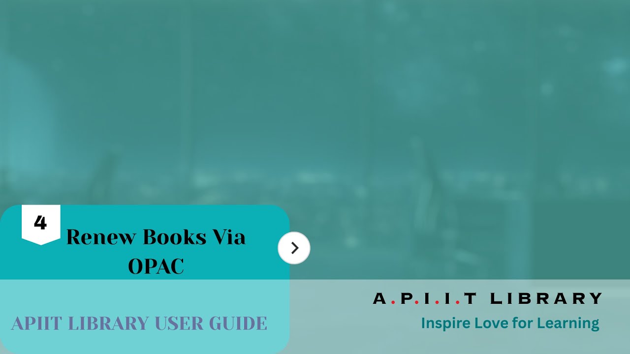 Renew Books Via OPAC