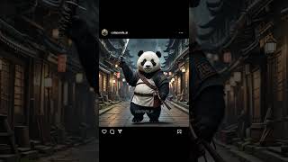 Here Is Samurai Panda With Lightning Katana