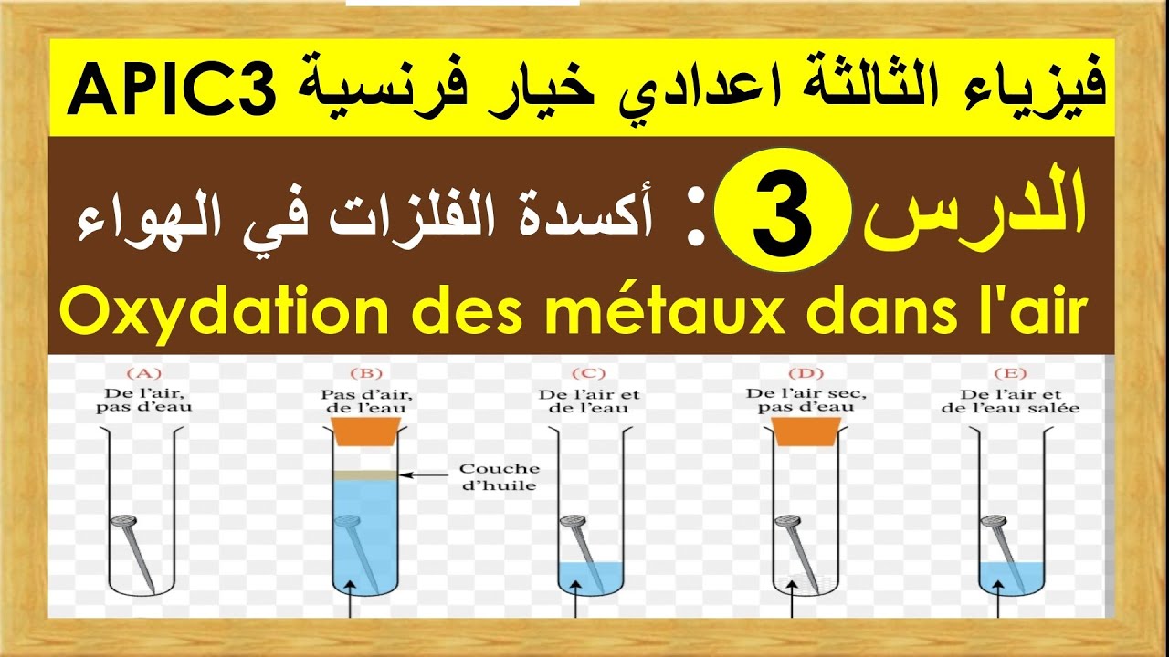 Oxydation des métaux dans l'air humide/اكسدة الفلزات في الهواء الرطب/3éme APIC