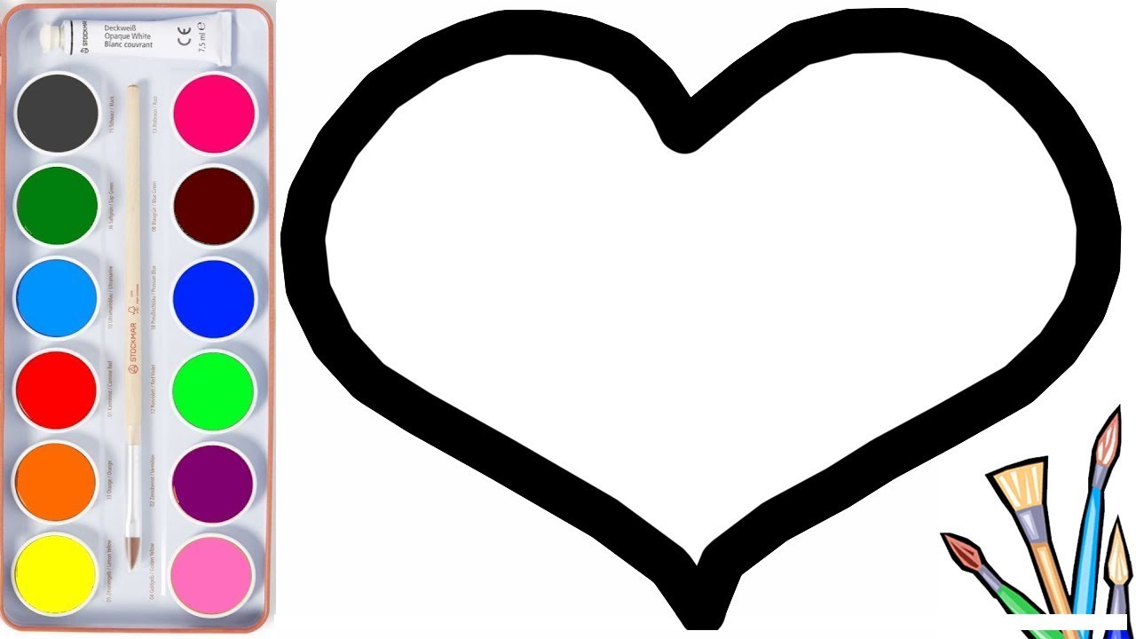 How to Draw Heart And Star - Heart and Star Coloring Pages - Learn Colors for Children