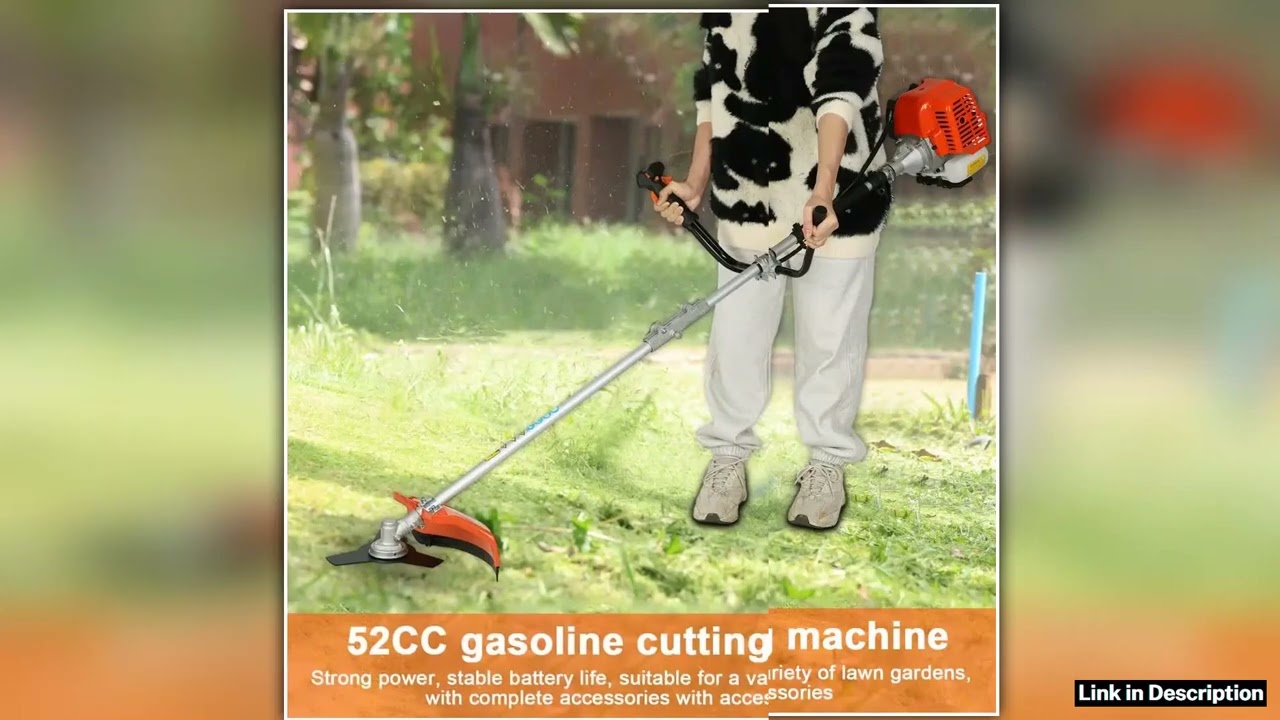 Gas String Trimmer 52cc Weed Wacker Gas Powered 2Stroke Brush Cutter Handheld Weed Eater 2 in 1