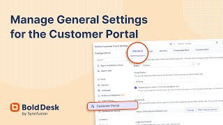 Manage General Settings for the Customer Portal