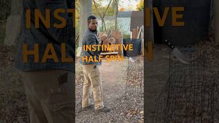 INSTINCTIVE HALF SPIN #knifethrowing #knifethrowingskills #throwingknives #shorts #short #halfspin