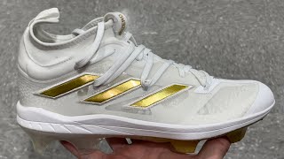 Adidas Adizero Afterburner NWV TPU White Gold Baseball Cleats