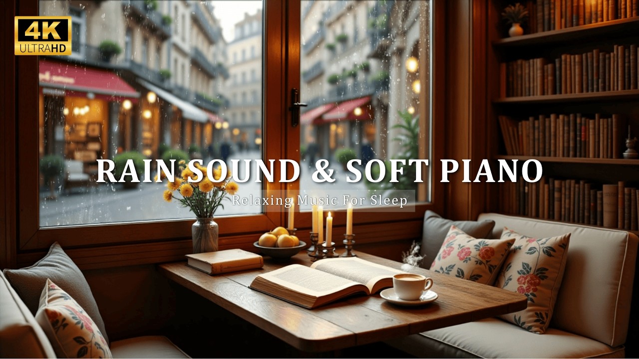 Rainy Evening in a Riverside Café 🌿 Smooth Jazz Piano with Rain Sounds for Reading & Relaxation