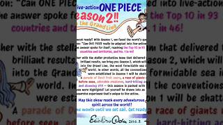 ODAS MESSAGE ABOUT THE ONE PIECE LIVE ACTION #eiichirooda #onepiece #onepieceliveaction #elbaf #zoro