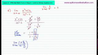 SPM Add Math Differentiation - Limit to Infinity