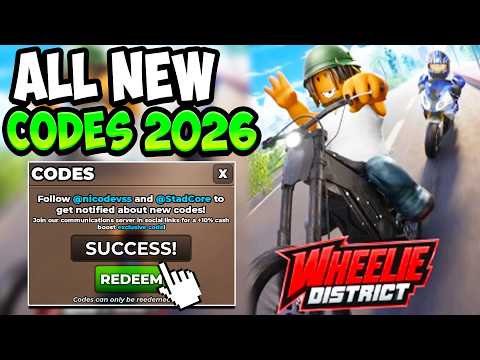 ALL WORKING WHEELIE DISTRICT CODES ROBLOX - All New Wheelie District Codes 2026! (UPDATED)