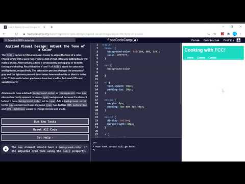 Applied Visual Design (30/52) | Adjust the Tone of a Color | freeCodeCamp