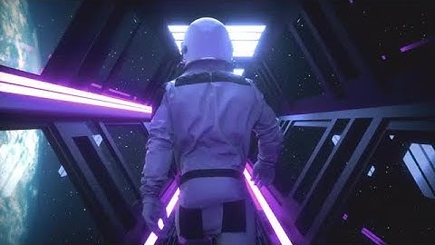 Astronaut Walks Through Tunnel Stock Motion Graphics