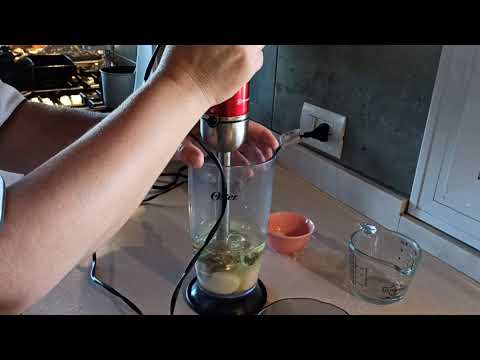 Homemade mayonnaise with boiled egg