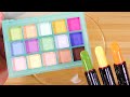 【ASMR】化粧品でクリアスライムの色付け #64【スライム動画】