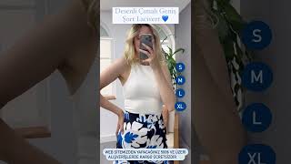 Desenli Çımalı Geniş Şort Lacivert - 399,99 - Coral