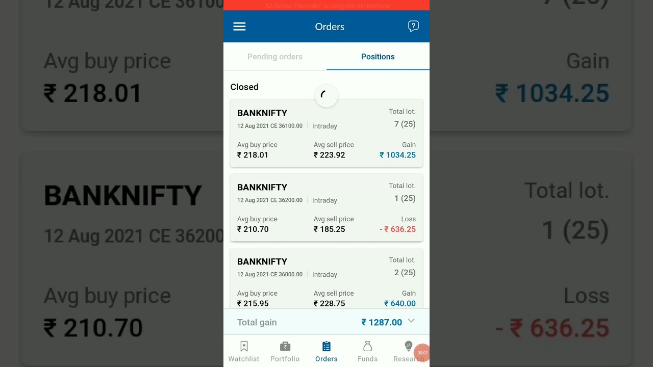 banknifty option trading profit 1287 || trend finder