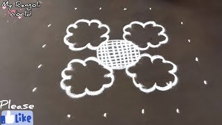 Simple Kolam Rangoli with 6 dots | Rangoli Muggulu | Easy 6 dots Rangoli Design | My Rangoli World