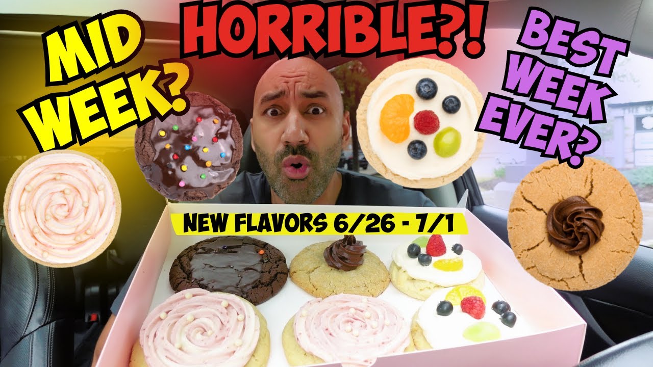 Crumbl Review Fruit Pizza, Wedding Cake, Peanut Butter Blossom