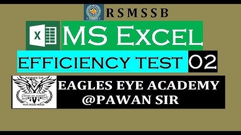 RSMSSB LDC M S EXCEL EFFICIENCY TEST 02