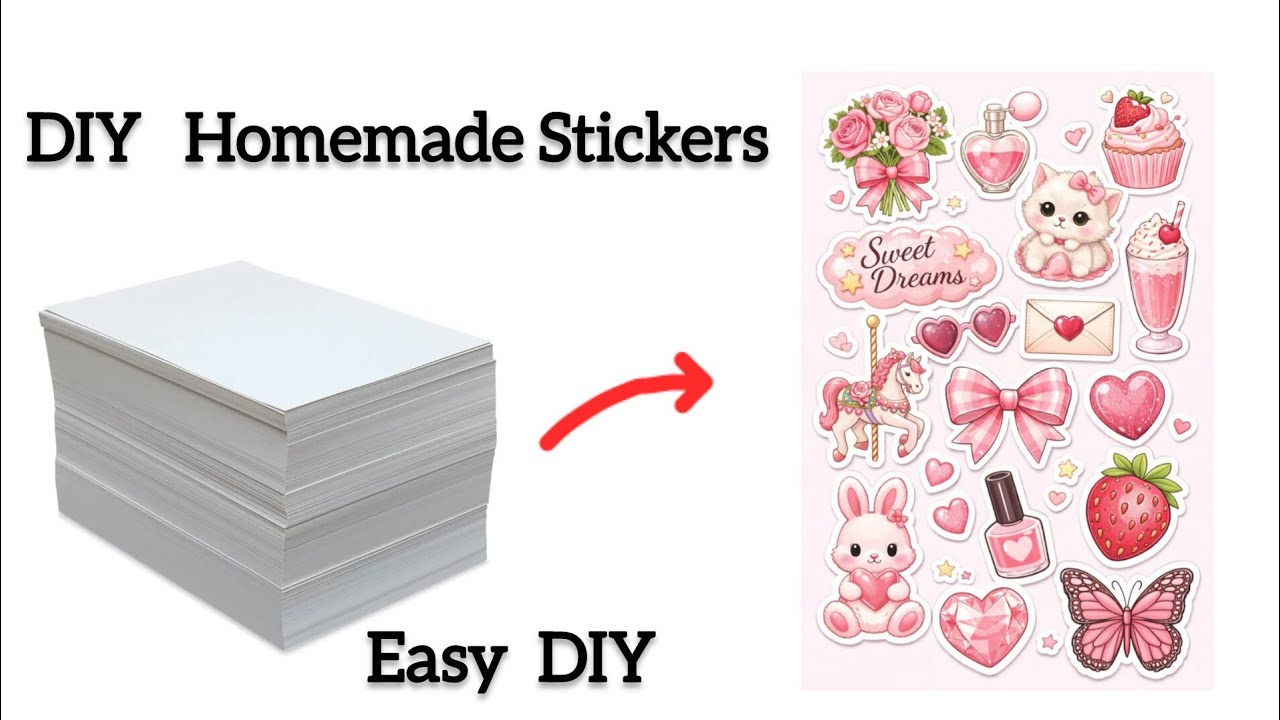 DIY Homemade Stickers😍how to make stickers at home /easy stickers ...