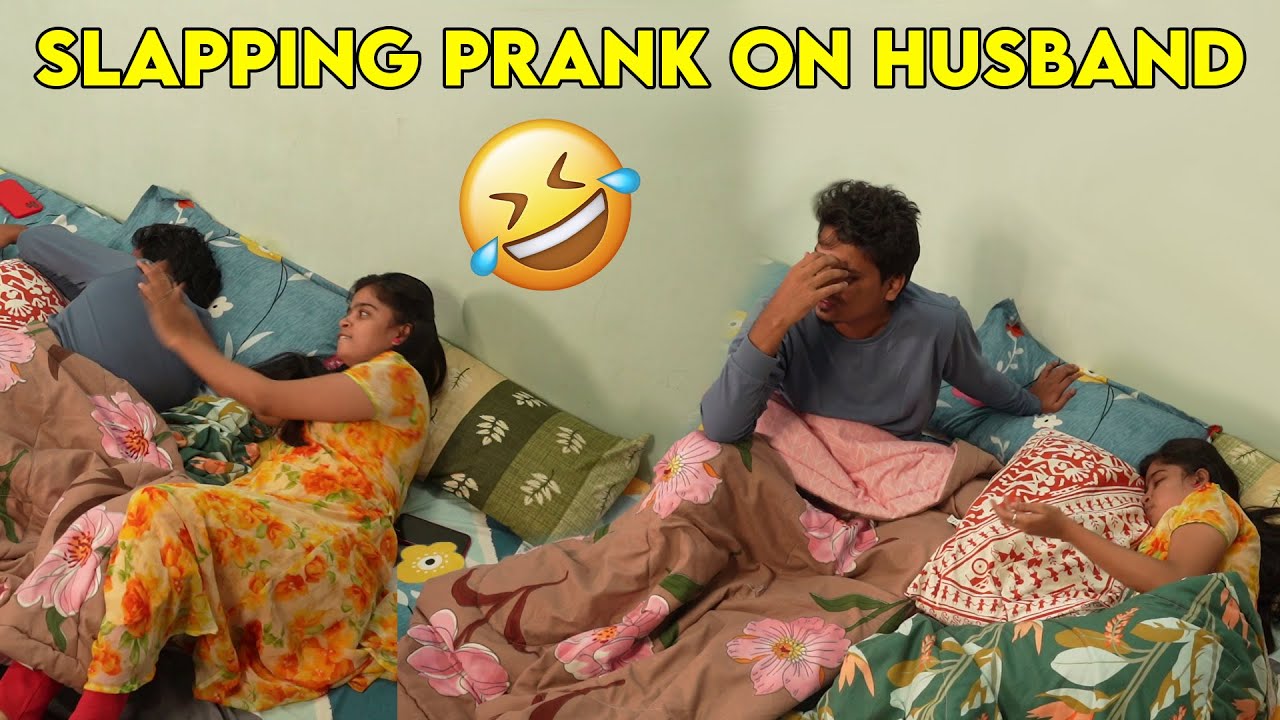 SLAPPING PRANK on HUSBAND 😂 தூங்க விடலயே..😝