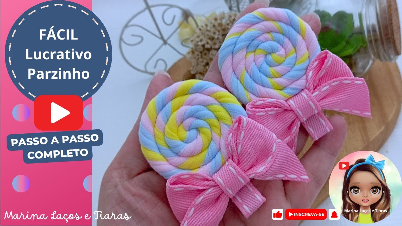 TUTORIAL RÁPIDO: Laço Duplo Infantil Fita N° 5 com Aplique de Docinho (Fácil para Iniciantes!) 🍬