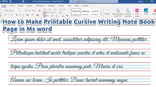 How to make Cursive Writing Note Book in Ms word 2019 | Cursive Writing in Ms word | Microsoft word screenshot 5