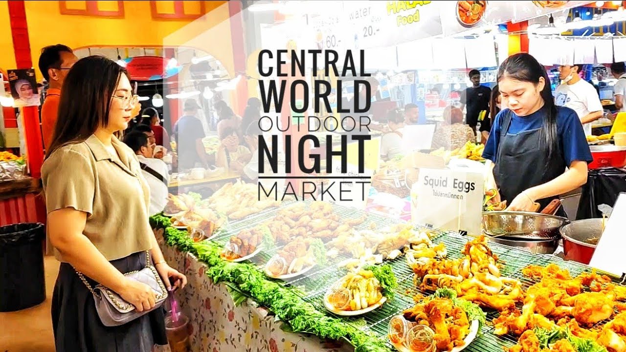 Walking Tour Central World Outdoor Food Market Bangkok