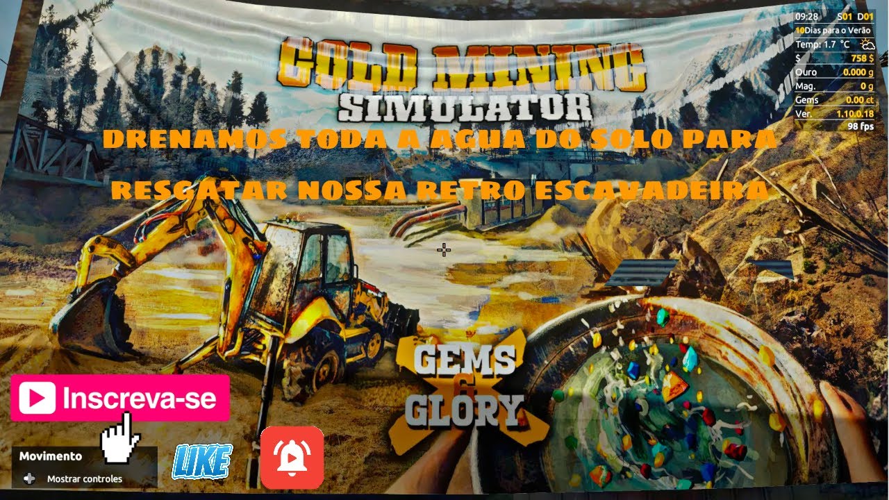 gold mining simulator/ep 05 esplodimos tudo novo local de mineraçao/pc/br. morcegao gamer