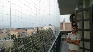 Nylon Anti Bird Net installation in Gurgaon | Bird Netting installation |  Pigeon Net for Balcony