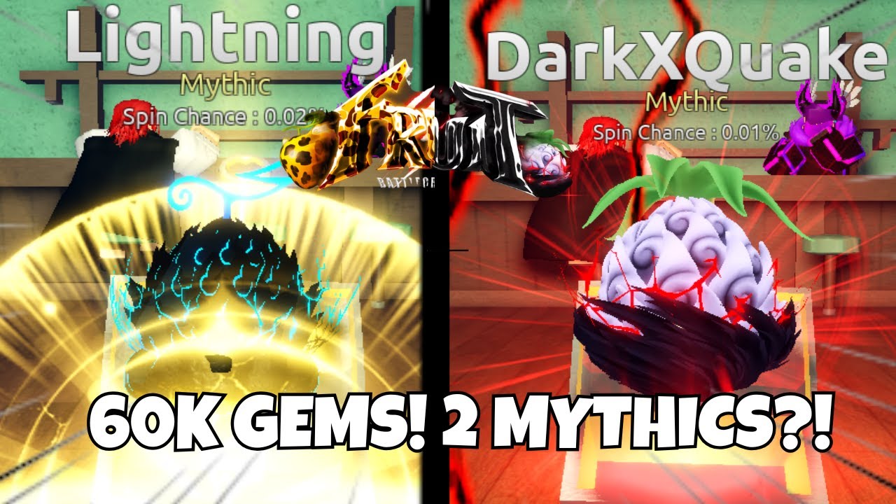 SPUN 60K GEMS… AND GOT 2 MYTHICS INSTEAD!! (Fruit Battlegrounds)