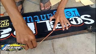 Bikin tulisan di karpet belakang  mobil Truk canter part.1