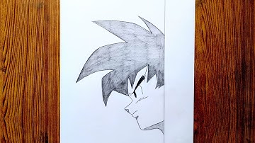 How to draw Goku easy using just a pencil step by step II Easy anime drawing