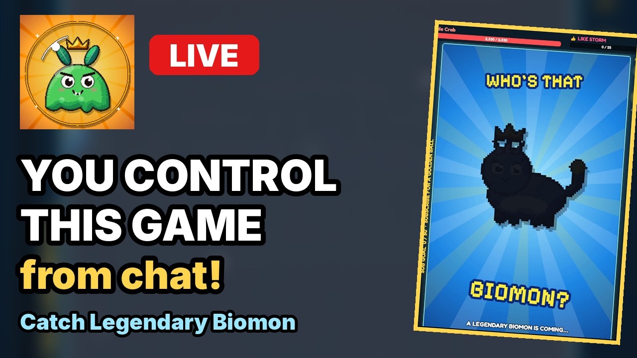 🔴 YOU Control This Game From Chat! Catch Legendary Biomon | Interactive ...