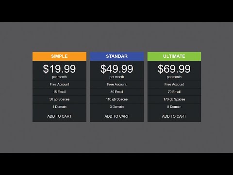 How to make pricing table with html & css | How to design a pricing table with html and css