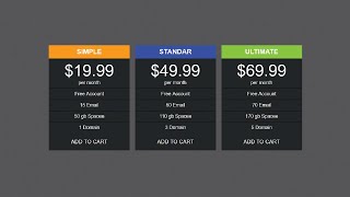 How to make pricing table with html & css | How to design a pricing table with html and css