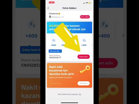 TİKTOK'TAN HER YENİ KULLANICI DAVETİNE 400 TL | DAVET ET PARA KAZAN #tiktok #shortsvideo #youtube