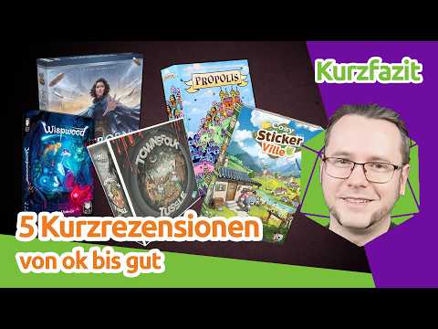 5 Spiele-Kurzfazits: Mistborn, Propolis, Wispwood, Townsfolk Tussle, Cozy Stickerville | staygeeky