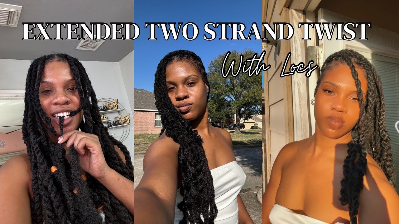 Quick Easy Extended Two Strand Twist Over Locs YouTube Quick easy extended two strand twist over locs youtube