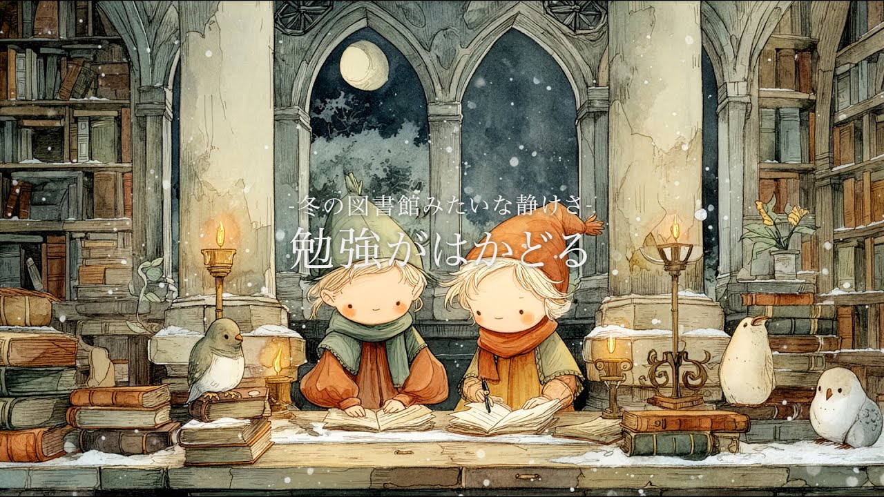 ［BGM］冬の図書館で静かに机に向かう 📖❄️｜勉強・作業｜japanese chill music｜chill music｜study music｜relaxing music｜120分耐久