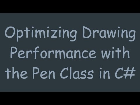Optimizing Drawing Performance with the Pen Class in C#