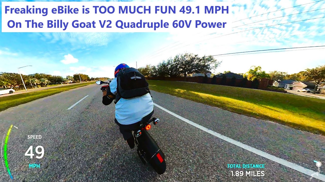 Freaking EBike Is TOO MUCH FUN 49 1 MPH Full Ride On The Billy Goat freaking-ebike-is-too-much-fun-49-1-mph-full-ride-on-the-billy-goat