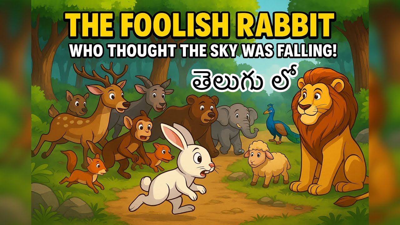 THE FOOLISH RABBIT WHO THOUGHT THE SKY WAS FALLING తెలుగు లో #stories # ...
