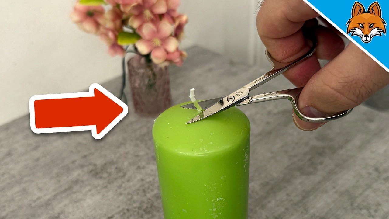 Практически НИКТО не знает, почему нужно обрезать фитиль свечи 💥 (гениальный трюк) 🤯