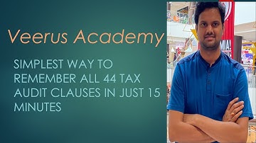 Remember all 44 clauses Tax Audit with 3 simple sentence