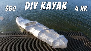I Built a DIY Plastic Wrap Kayak (DIY Plastic Wrap Kayak Build and Test)