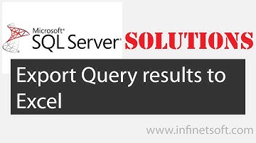 Export SQL query results to Excel?