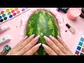 ASMR Makeup on Mega Watermelon🍉 (No Talking)