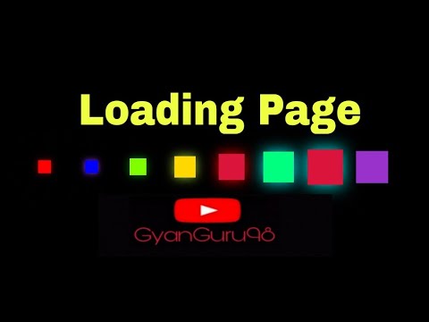 Loading Page Tutorial via HTML & CSS