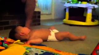 Lily learning how to crawl