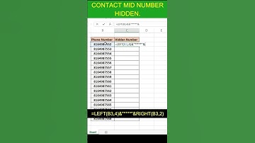Contact Mid Number Hidden #text #leftfunction #shorts #youtubeshorts #excelformula #exceltutorial