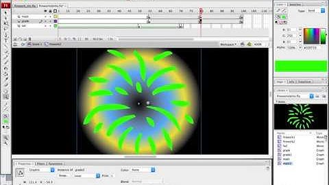 Animate Fireworks and add a Spotlight Text Effect in Flash